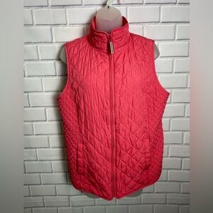 Talbots Quilted Puffer Vest Pink Size M